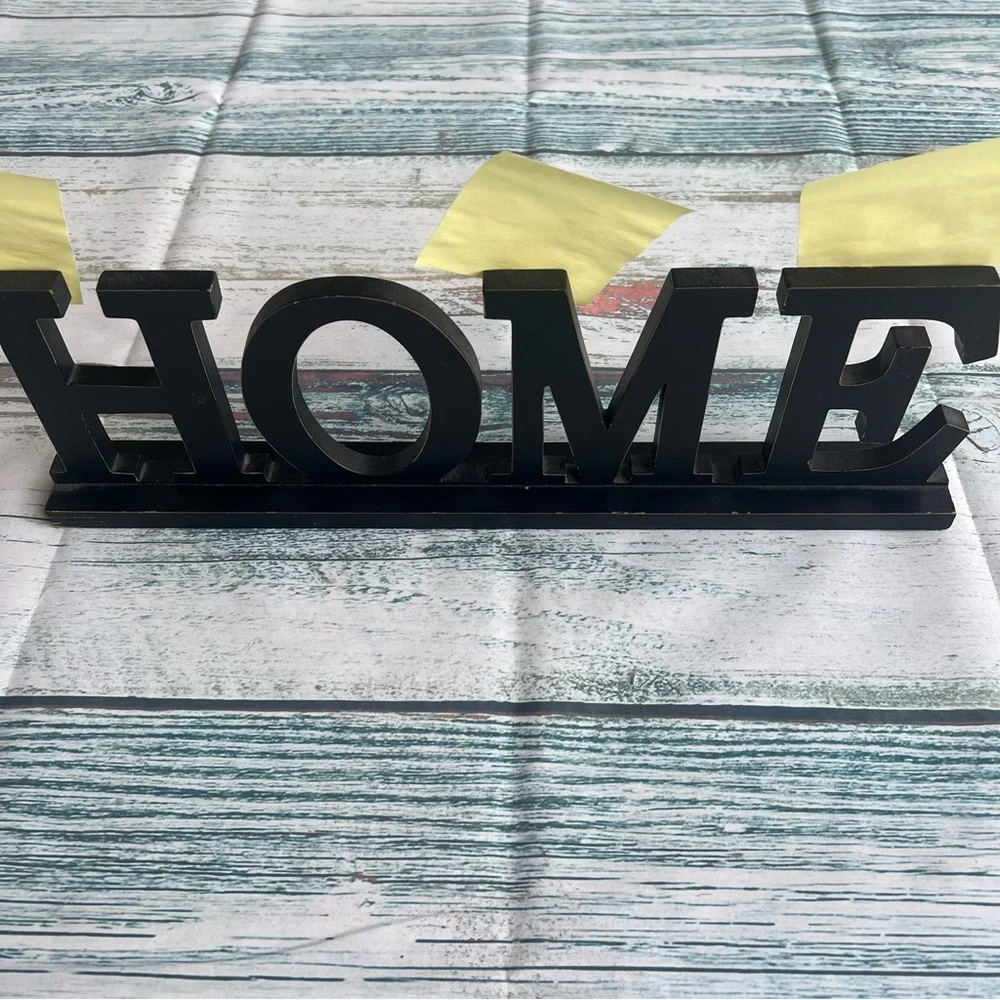 Black HOME Standing Decor with clips for Photos or Notes